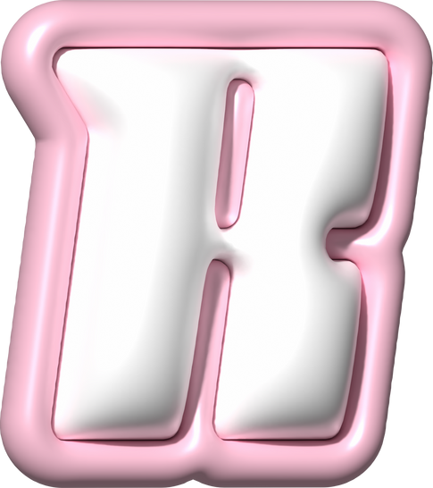 Y2K 3D Alphabet Pink Typeface R