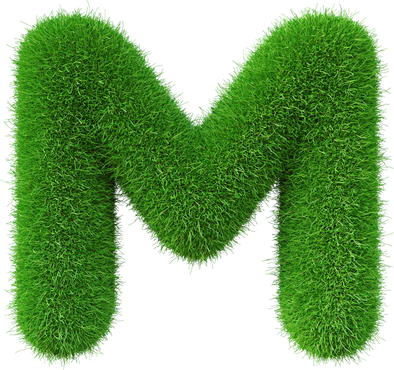 Grass font  M letter Green