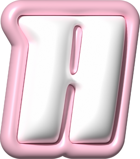 Y2K 3D Alphabet Pink Typeface A