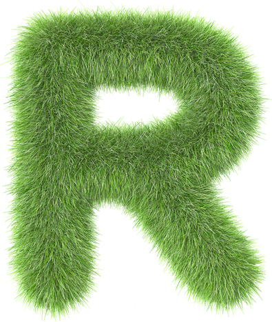 3d grass letter R