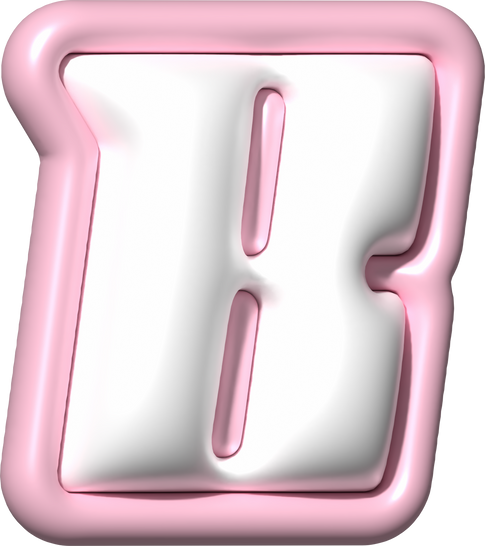 Y2K 3D Alphabet Pink Typeface B