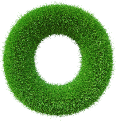 Grass font  O letter Green